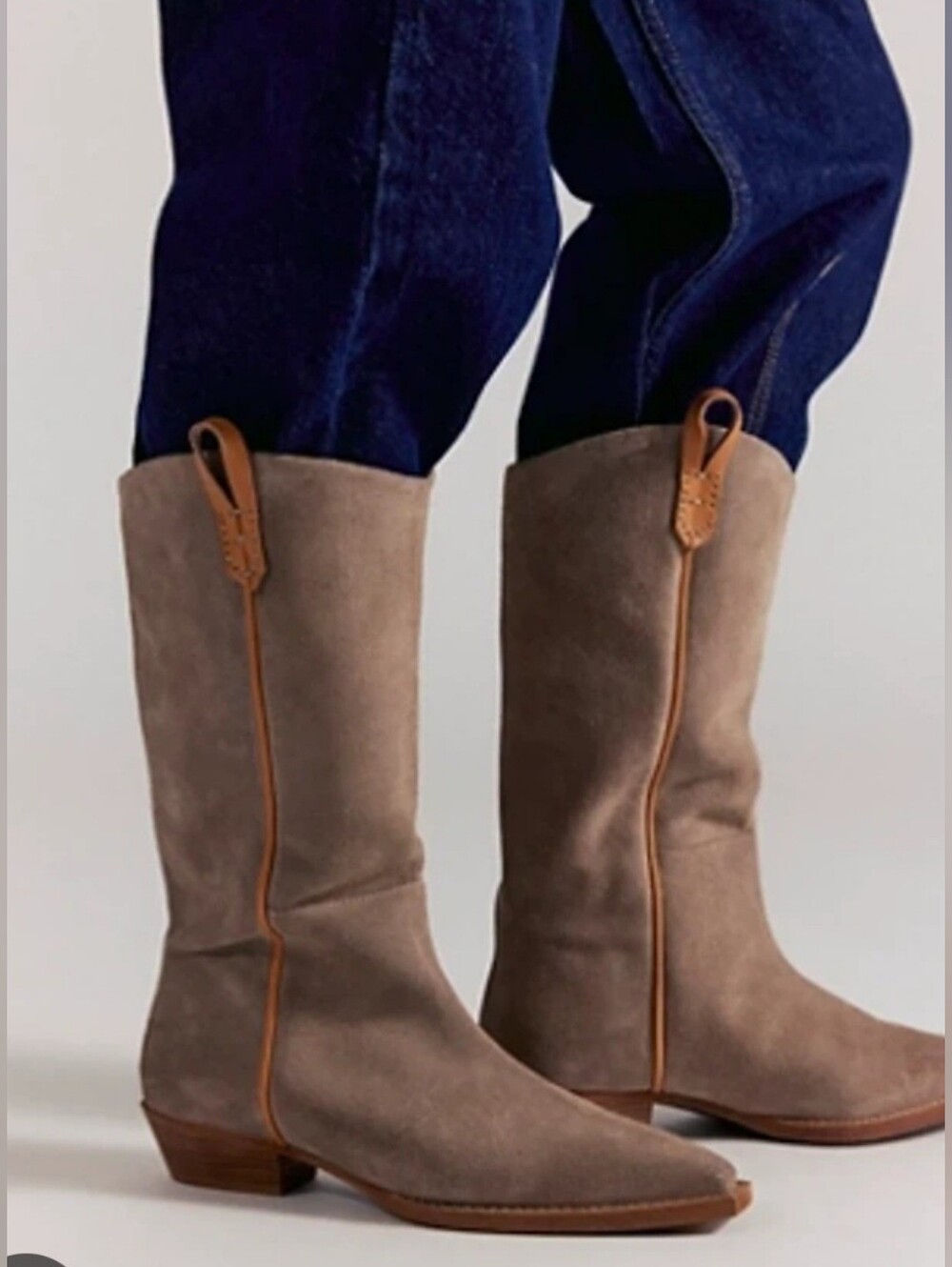 Free People Montage Western Inspired Knee-length Siede Boots.